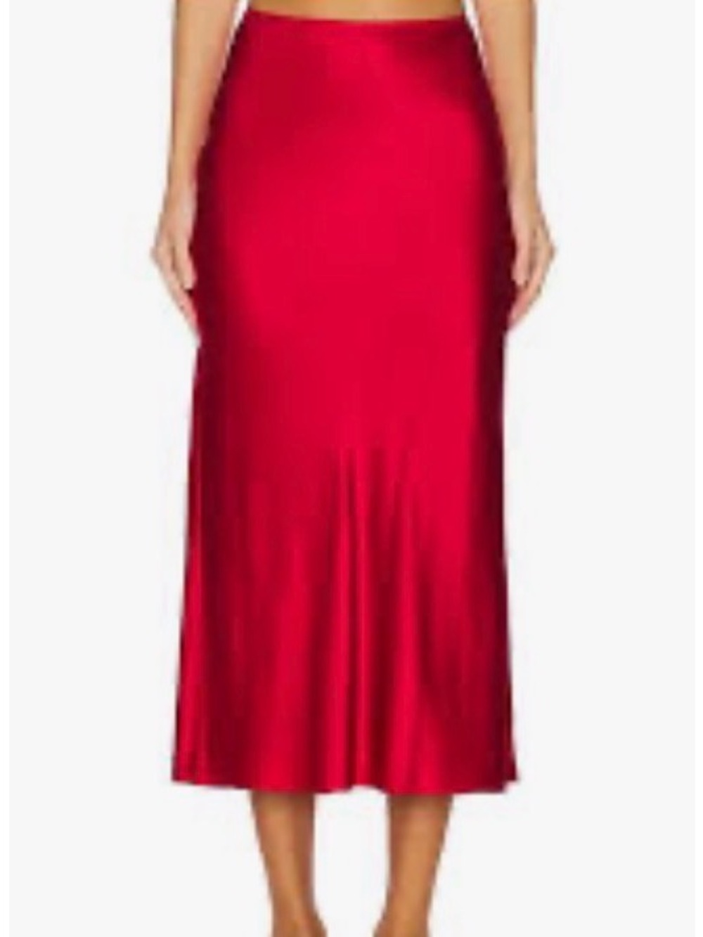 J. Crew Red Satin Midi Skirt - Women
